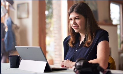 Women browsing on Windows 11 laptop